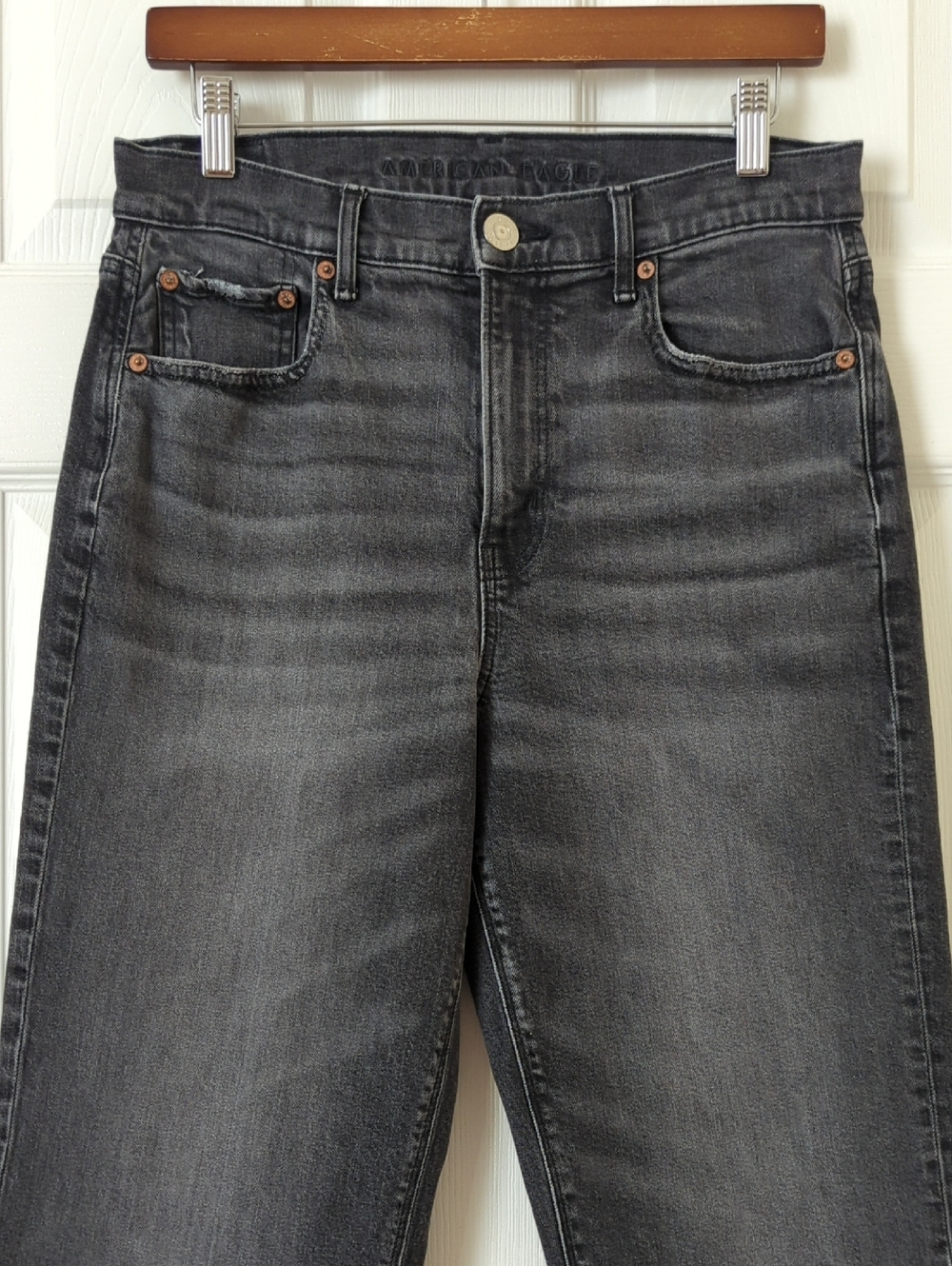 American Eagle Classic Retro 90s Boyfriend Relaxed High Waisted Jeans Black 8 - Picture 2 of 15